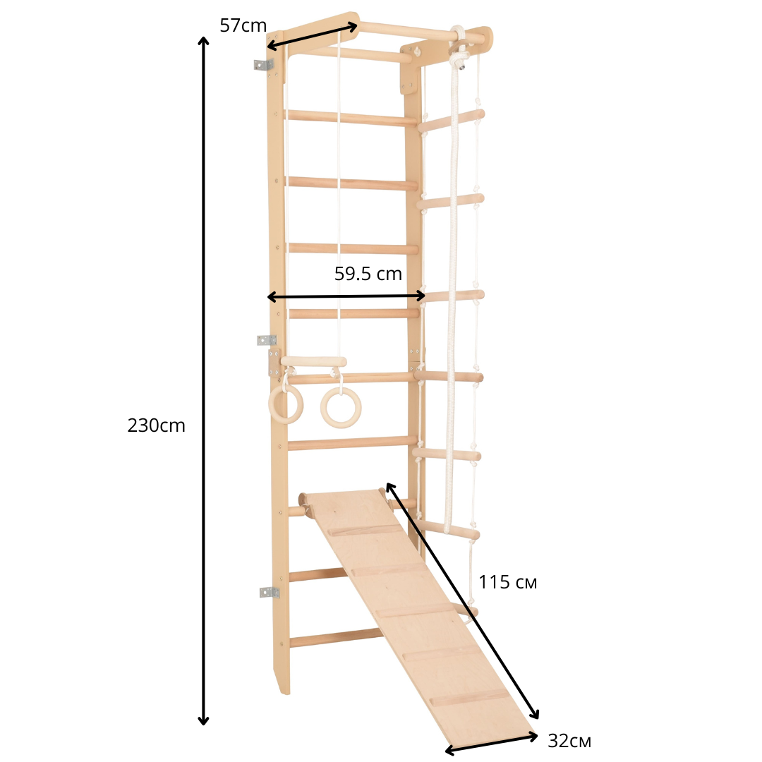 Spalliera svedese in legno SPR B+Slide – dettaglio della struttura