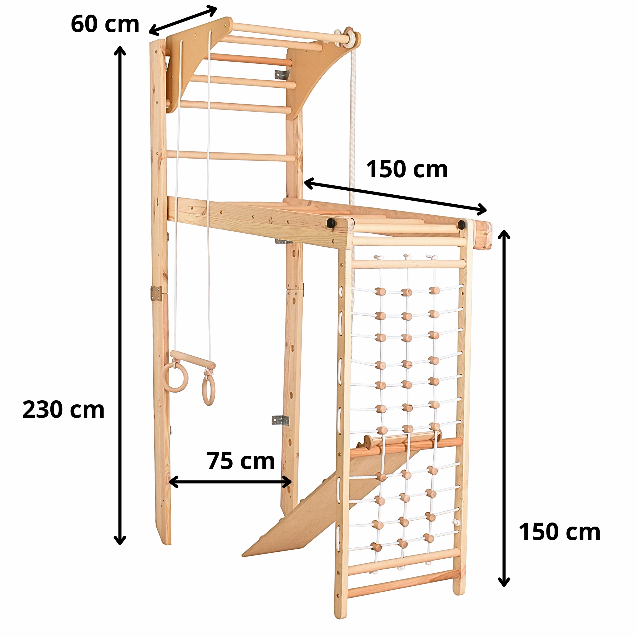 Spalliera svedese in legno TRNS – dettaglio della struttura