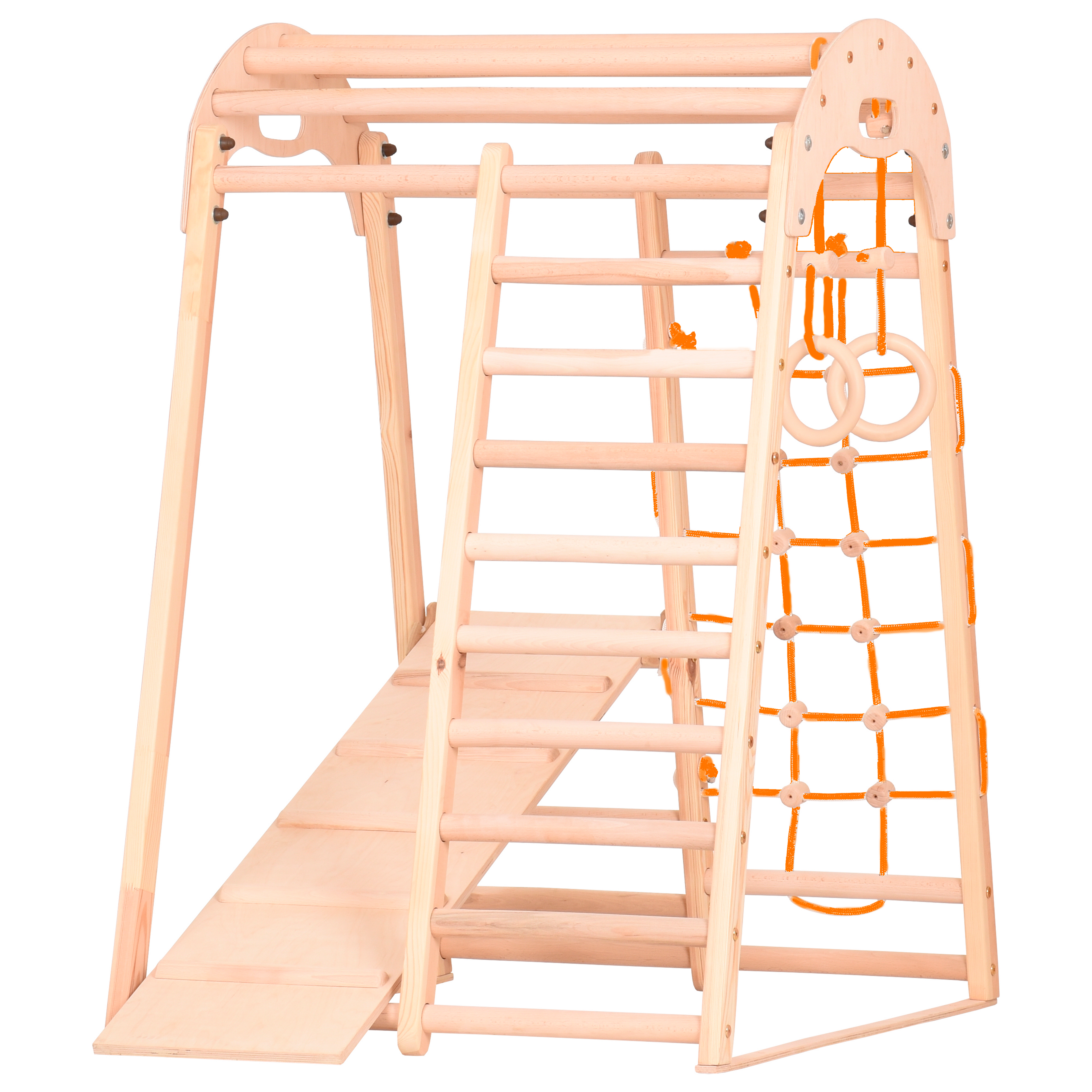Struttura ginnica in legno K2 – vista frontale