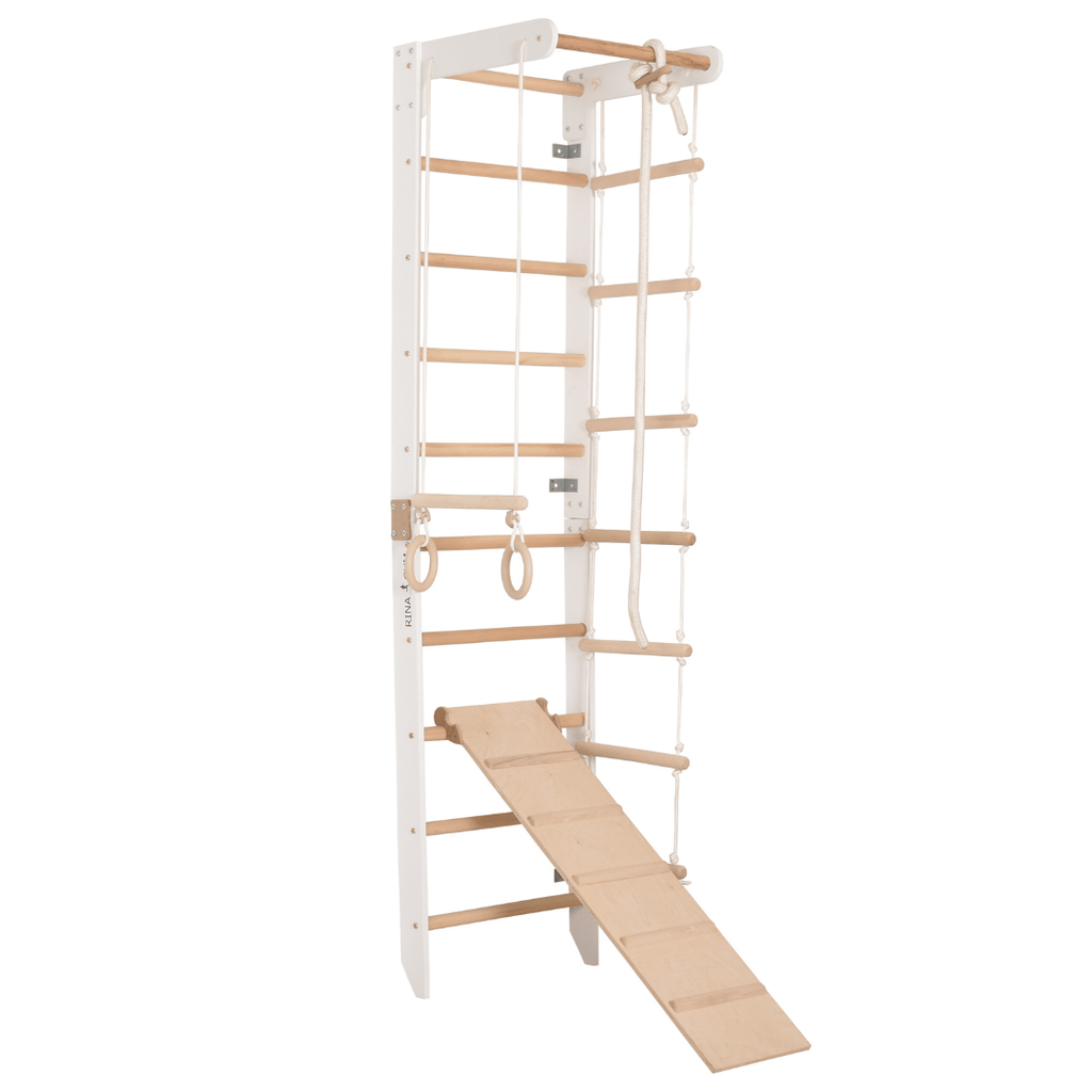 Spalliera svedese bianca SPR B+Slide – nell'ambiente domestico