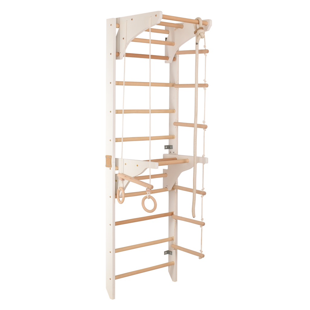 Spalliera svedese bianca 2W1 – vista laterale