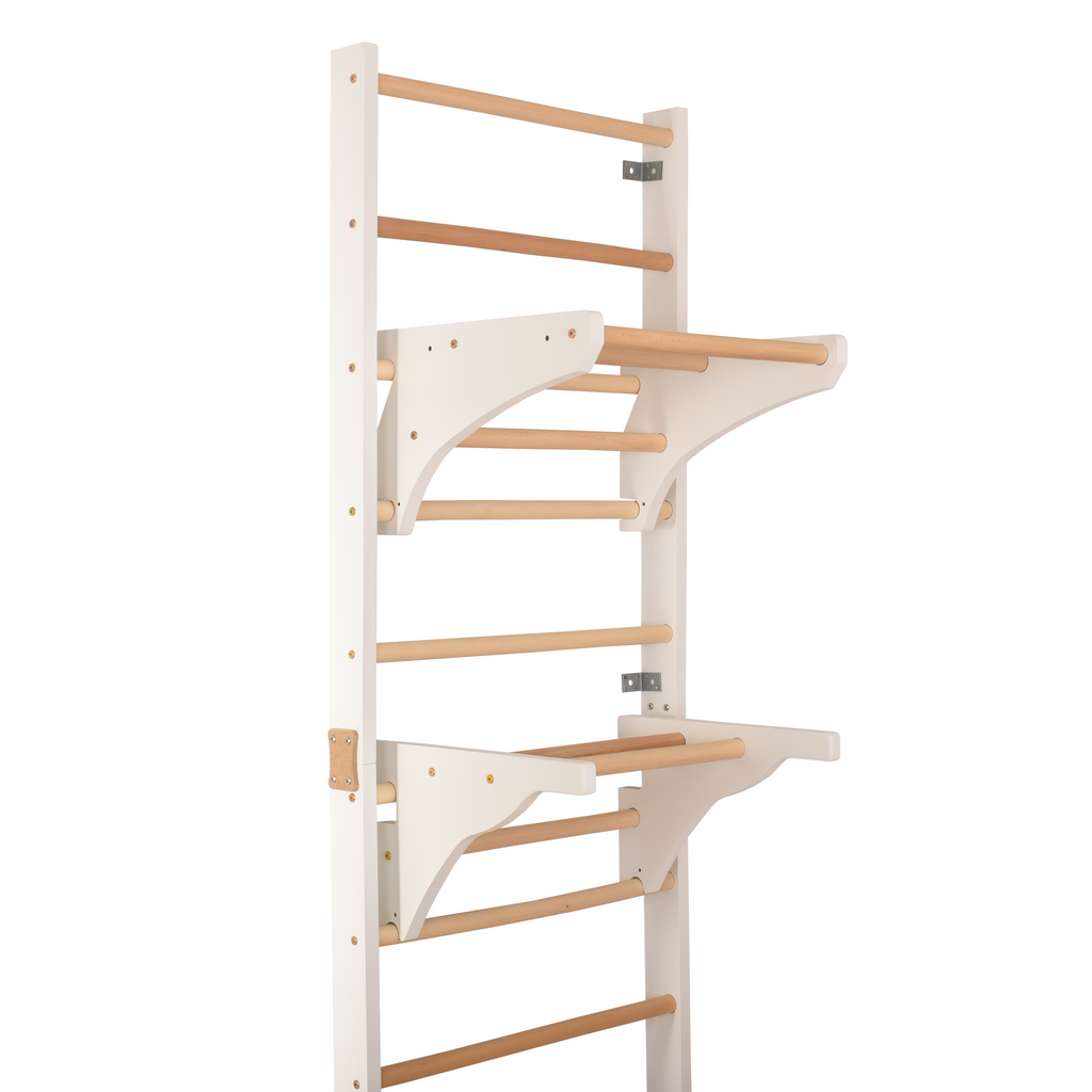 Spalliera svedese bianca 2W1 – vista frontale